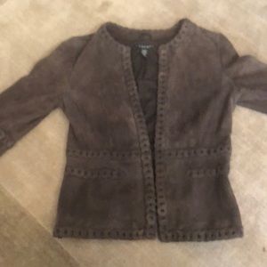 Laundry suede brown jacket with details
